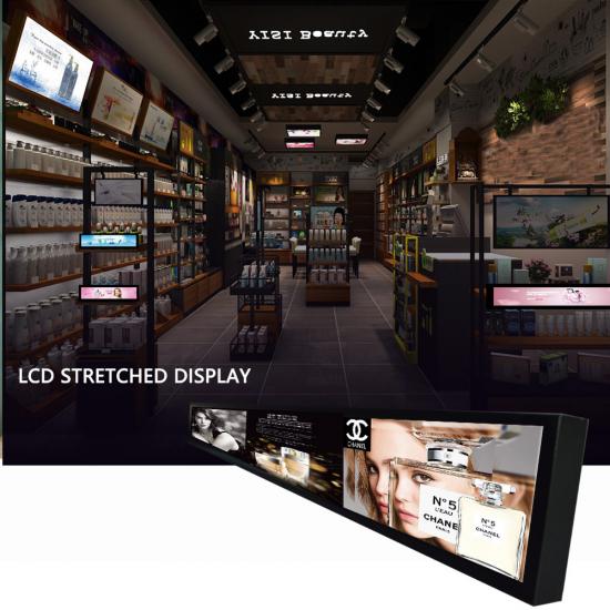 23,1-дюймовый ЖК-дисплей цифровой вывесок для косметического магазина ультра широкий тип бара 